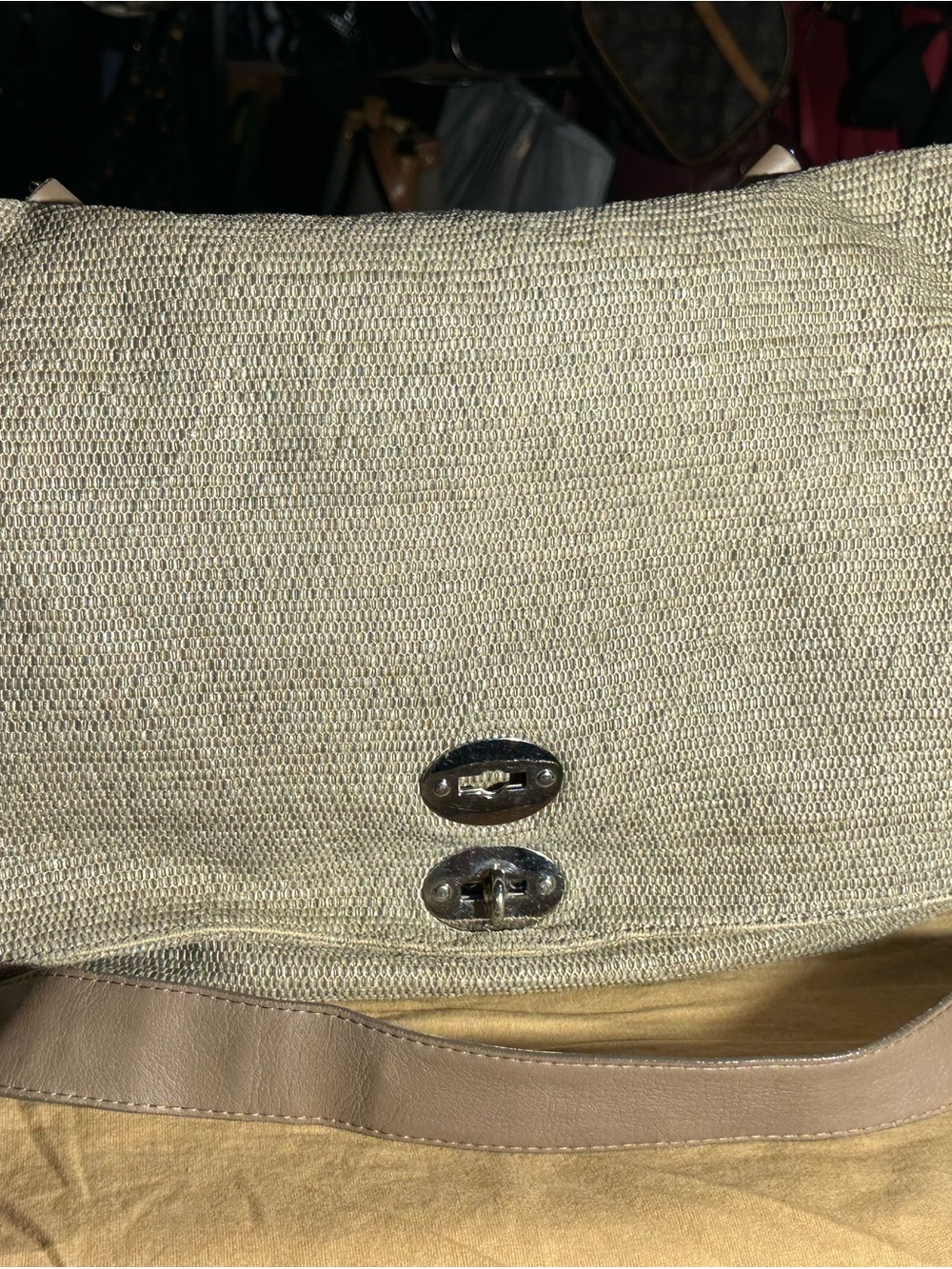 Zanellato Beige Woven Tote with Leather Patch